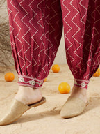 Indo Era Floral Printed V-Neck Sequinned A-Line Kurta with Salwar | Grocsy
