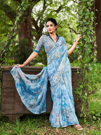Tikhi Imli Tie and Dye Chiffon Saree | Grocsy