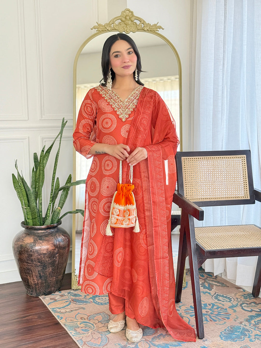 The52 Women's Gorgeous Rayon Embroidery Straight Kurta with Pant And Dupatta Set | Grocsy