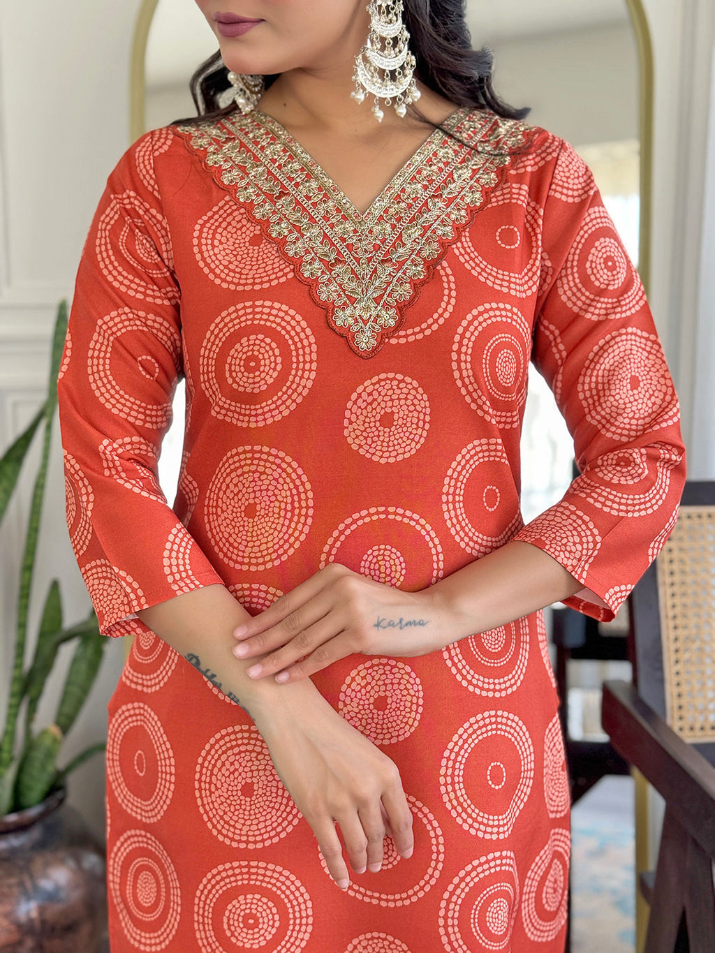 The52 Women's Gorgeous Rayon Embroidery Straight Kurta with Pant And Dupatta Set | Grocsy