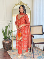 The52 Women's Gorgeous Rayon Embroidery Straight Kurta with Pant And Dupatta Set | Grocsy