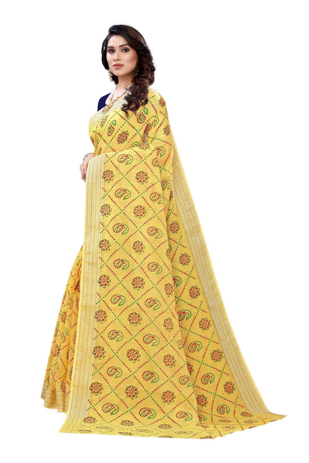 Vamika Yellow Linen Jari Border Saree (CHARVI YELLOW) | Grocsy