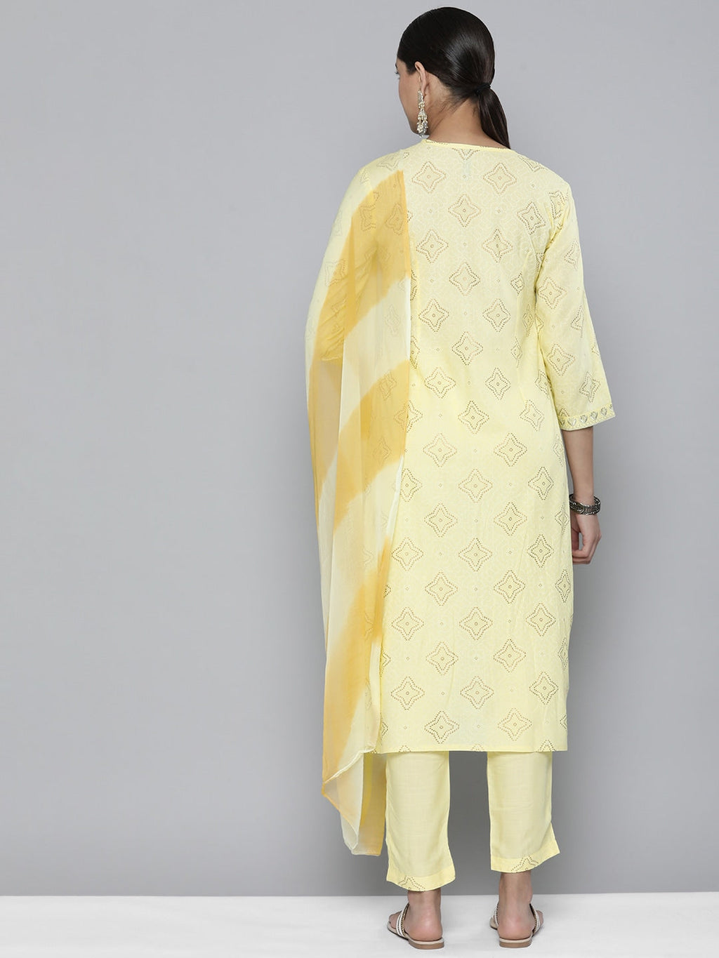 HERE&NOW Women Embroidered Kurta with Trousers & Dupatta | Grocsy