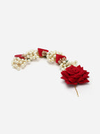 Panash Women Gold-Toned & Red Embellished Hair Accessory Set | Grocsy