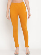 TAG 7 Women Navy Blue & Mustard Yellow Pack of 2 Straight Fit Ankle-Length Leggings | Grocsy