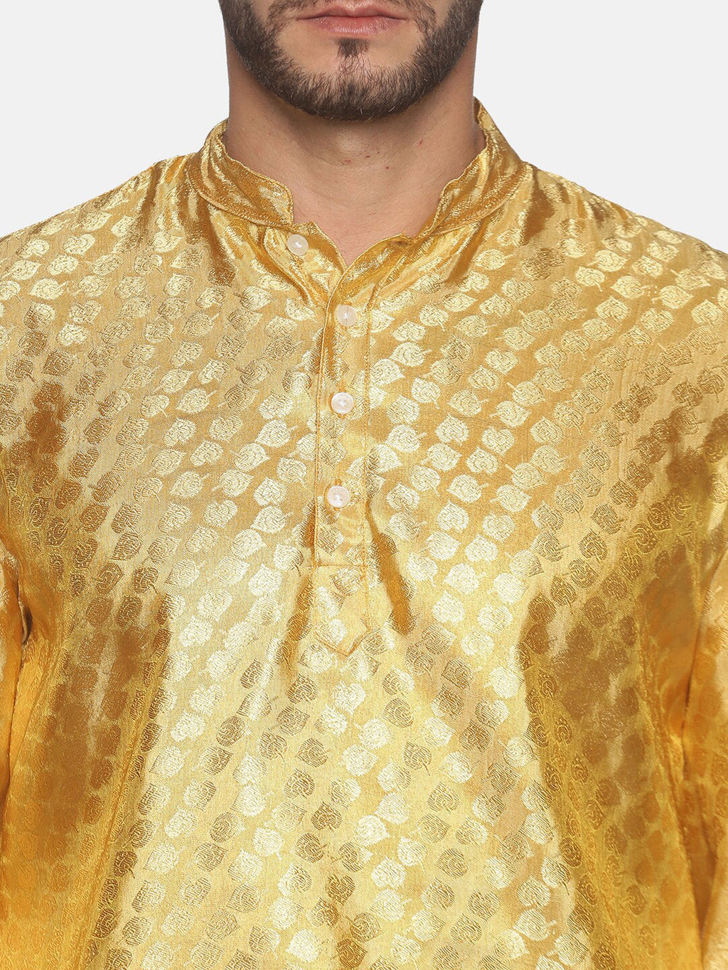 Sethukrishna Mens Gold-Toned Kurta with Pyjamas | Grocsy