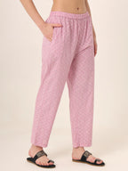 Yufta Pure Cotton Pink Kurta Dupatta Pant Set | Grocsy