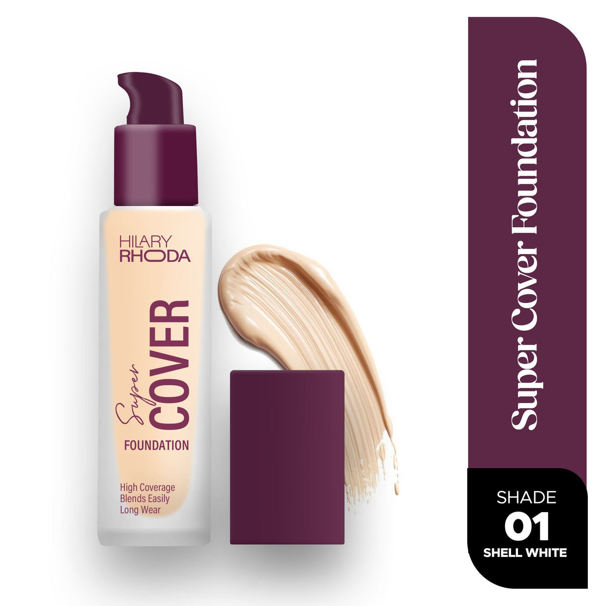 Hilary Rhoda Super Cover Waterproof Foundation - Shell White 01 | Grocsy