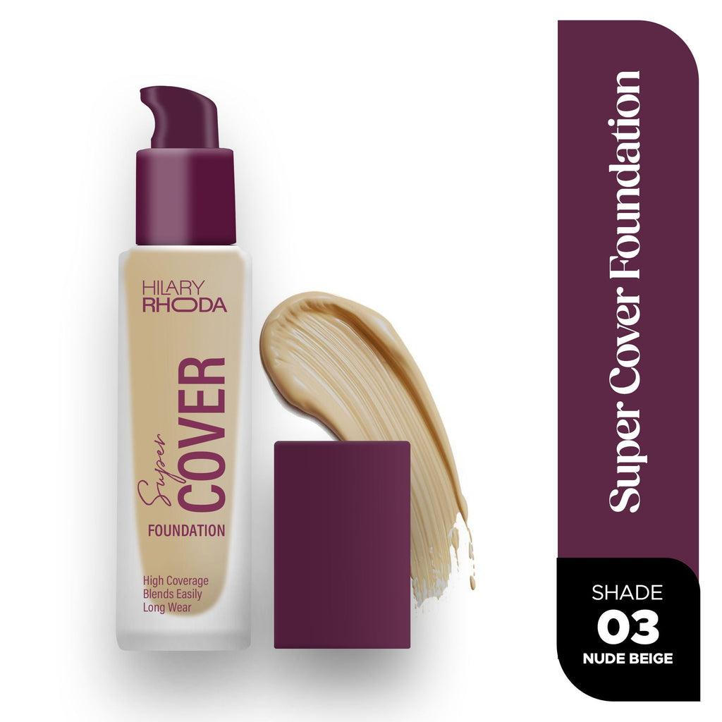 Hilary Rhoda Super Cover Waterproof Foundation - Nude Beige 03 | Grocsy