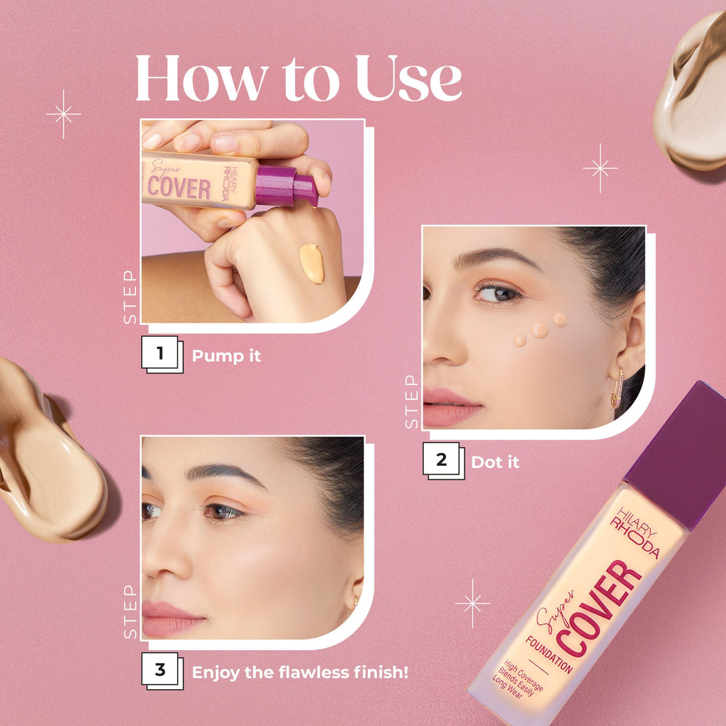 Hilary Rhoda Super Cover Waterproof Foundation - Nude Beige 03 | Grocsy