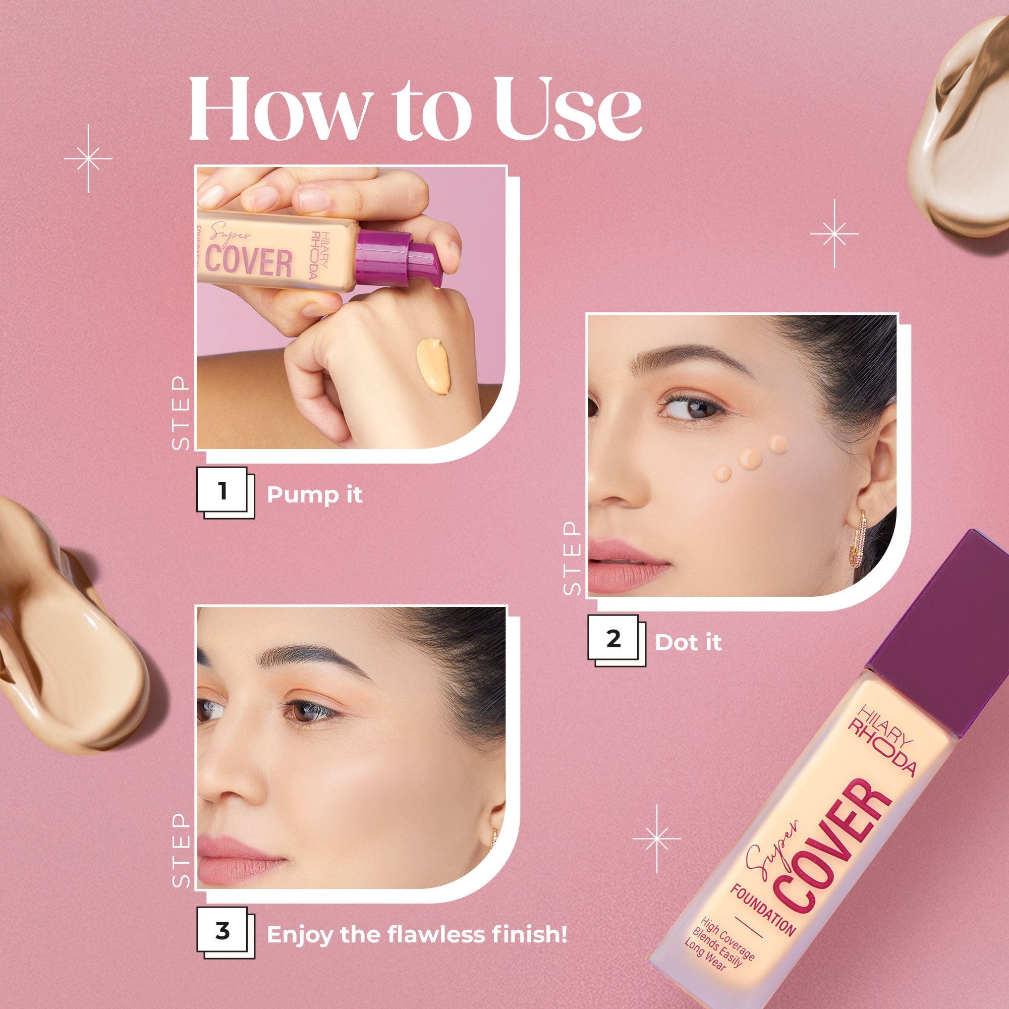 Hilary Rhoda Super Cover Waterproof Foundation - Golden Beige 04 | Grocsy