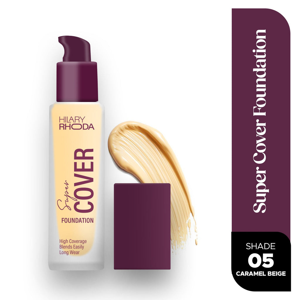 Hilary Rhoda Super Cover Waterproof Foundation - Caramel Beige 05 | Grocsy