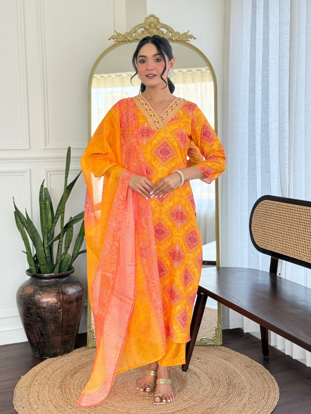 The52 Women's Beautiful Rayon Embroidery work Straight Kurta with Pant and Dupatta Set | Grocsy