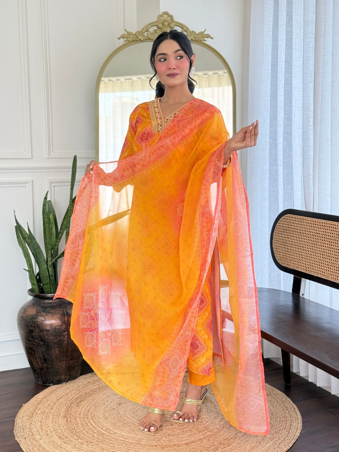 The52 Women's Beautiful Rayon Embroidery work Straight Kurta with Pant and Dupatta Set | Grocsy