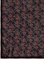 Sangria Black Floral Printed Gotta Patti Detail Pure Chiffon Saree | Grocsy