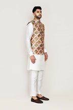 Joban Fashion Printed Colored Art Silk Printed Work Men's Jacket | Grocsy