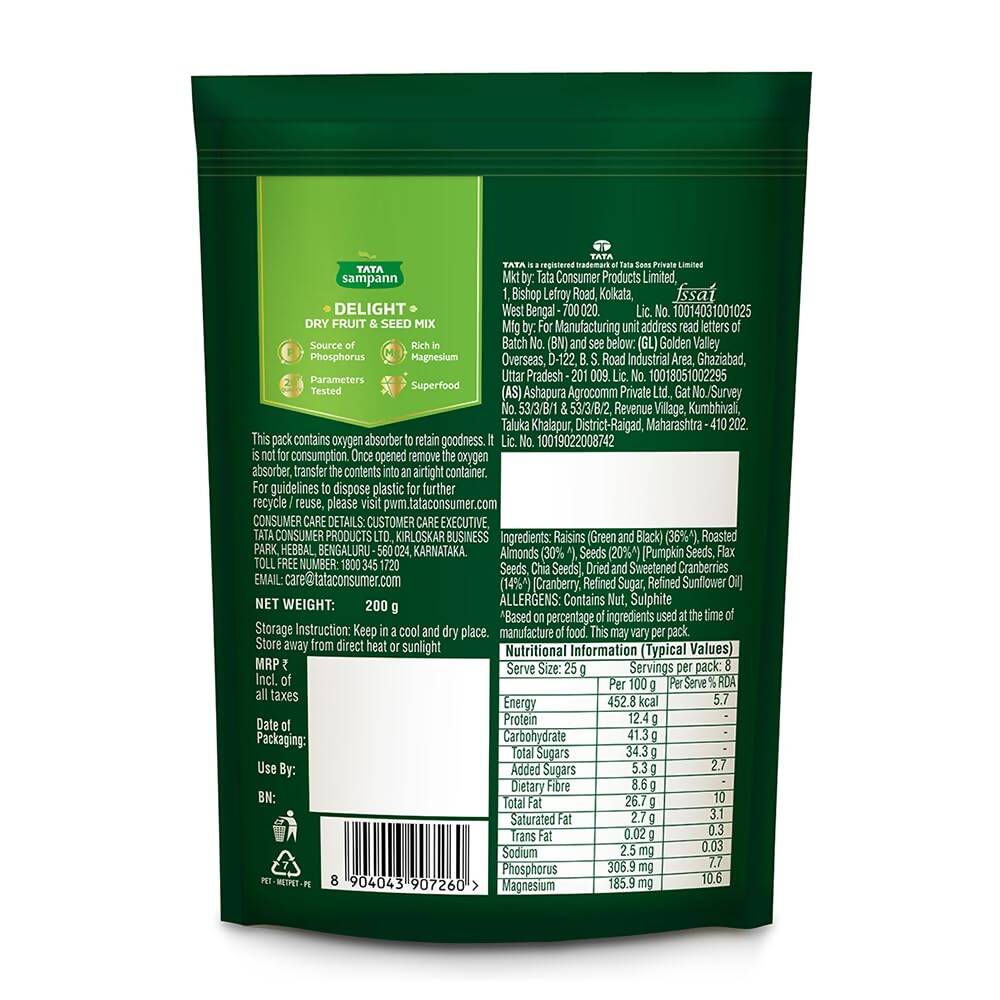 Tata Sampann Delight Dry Fruit & Seed Mix | Grocsy