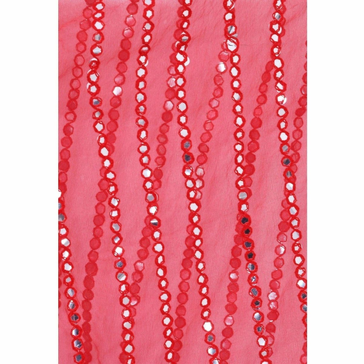 A R Silk Women's Heavy Mirror Work Orgenza Cotton Red Dupatta | Grocsy