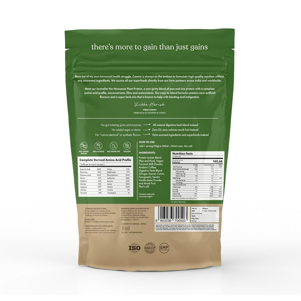 Cosmix No Nonsense Plant Protein Coconut peppermint | Grocsy