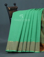 Multi Shades of Rama Green Pure Mangalgiri Cotton By Gayathri Reddy Designer Studio | Grocsy