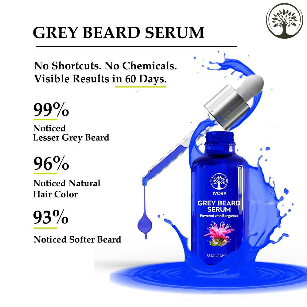 Ivory Natural Greys Beard Serum Restore Natural Black Color Of Grey White Beard | Grocsy