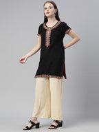 Souchii Beige Knitted Palazzos | Grocsy