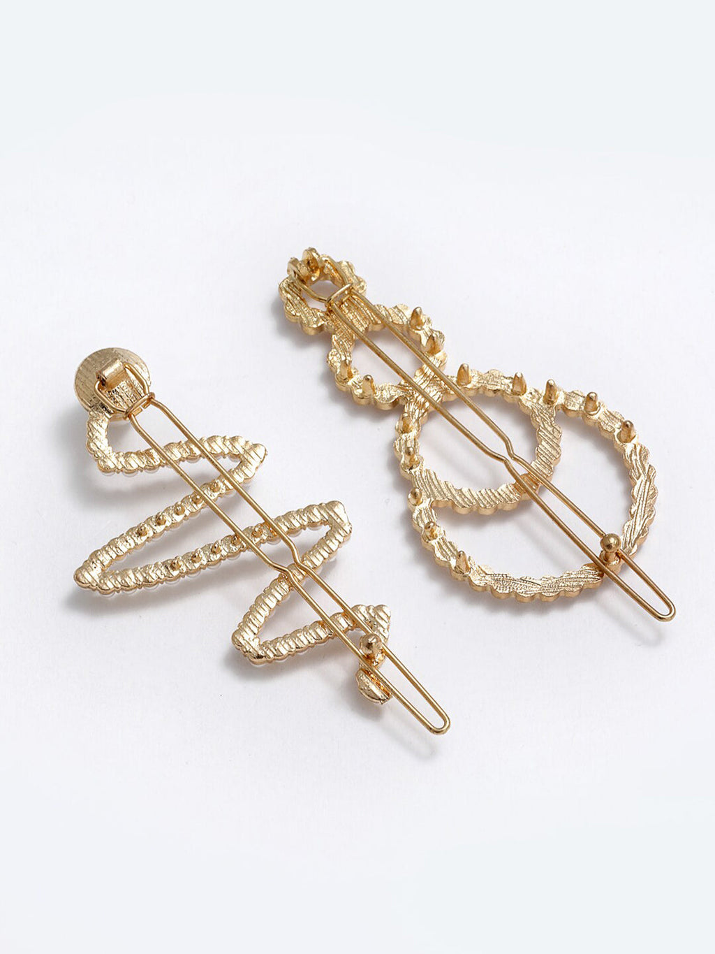 Panash Women Set of 2 Gold-Toned & White Beaded Hair Pins | Grocsy