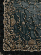 kasee Floral Zari Pure Georgette Saree | Grocsy