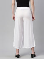Souchii White Knitted Ethnic Palazzos | Grocsy