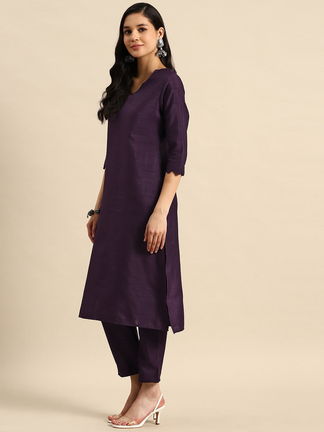 Sangria Regular Kurta with Trousers & Dupatta | Grocsy