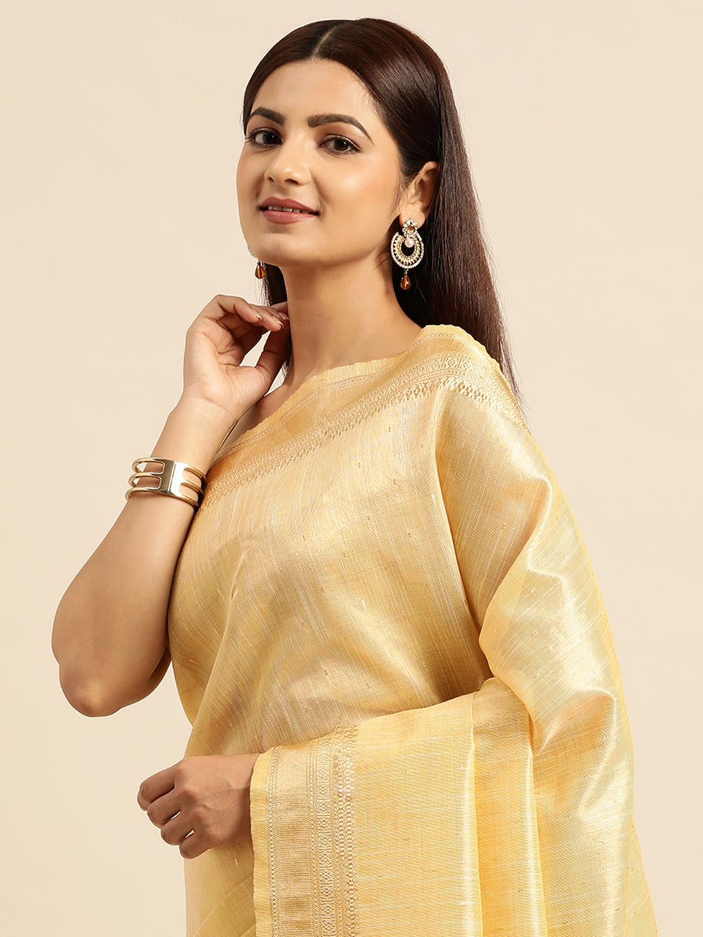 kasee Striped Zari Silk Cotton Chanderi Saree | Grocsy