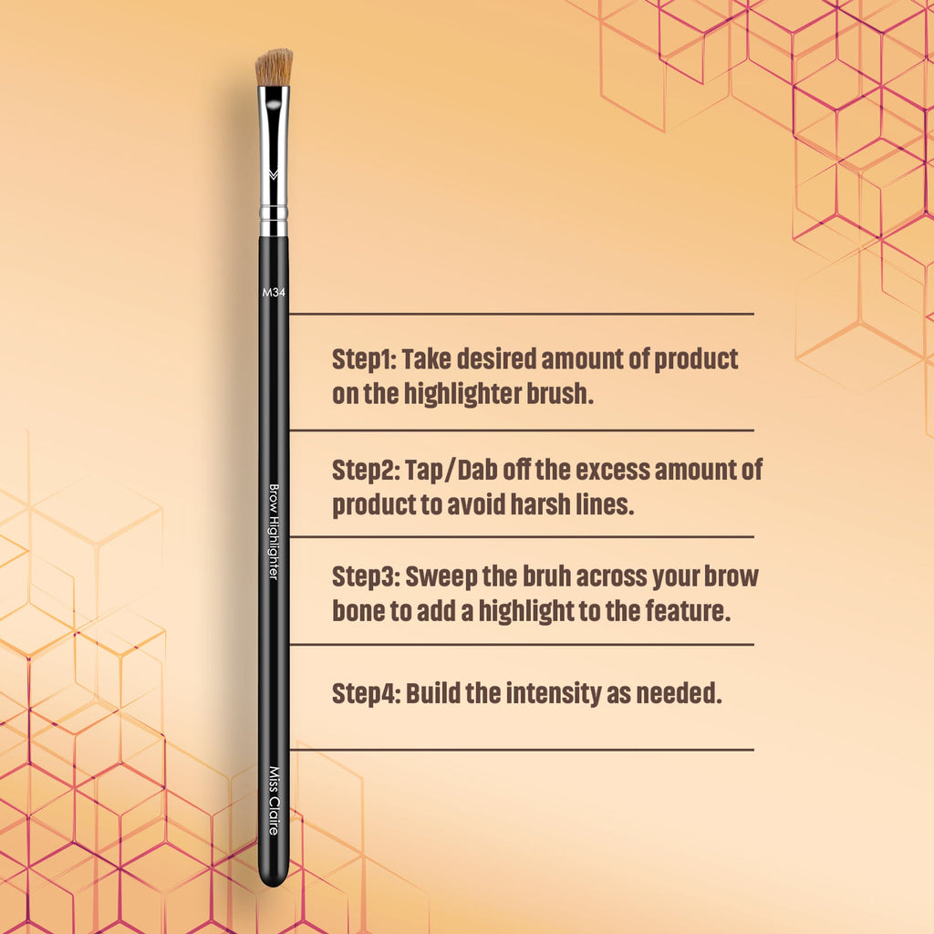 Miss Claire M34 - Brow Highlighter Brush - Chrome | Grocsy
