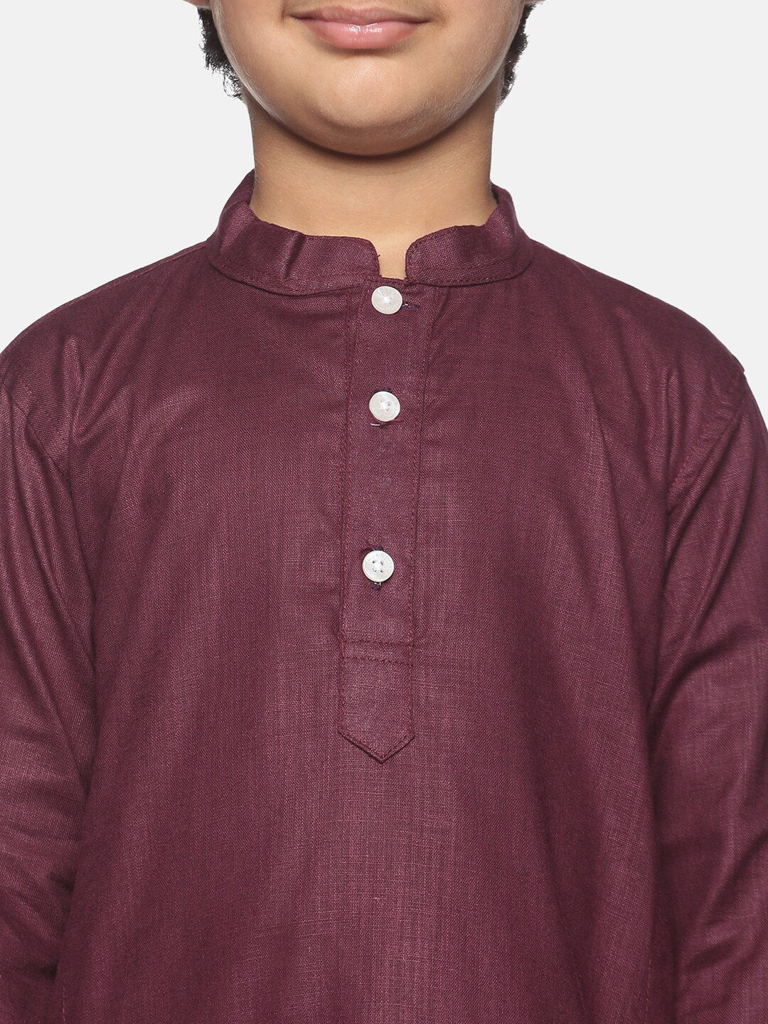 Sethukrishna Boys Maroon Pure Cotton Kurta with Pyjamas | Grocsy