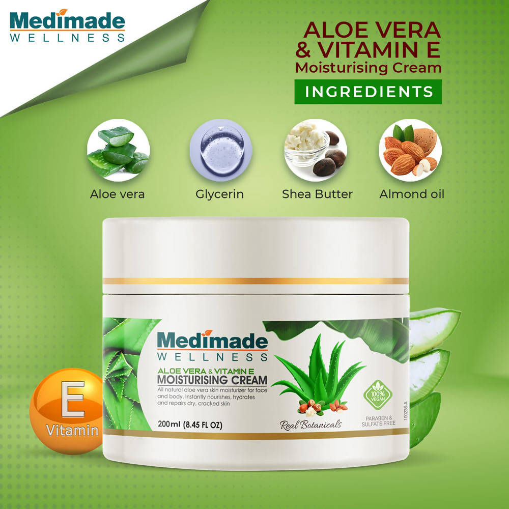 Medimade Wellness Aloe Vera & Vitamin E Moisturising Cream | Grocsy