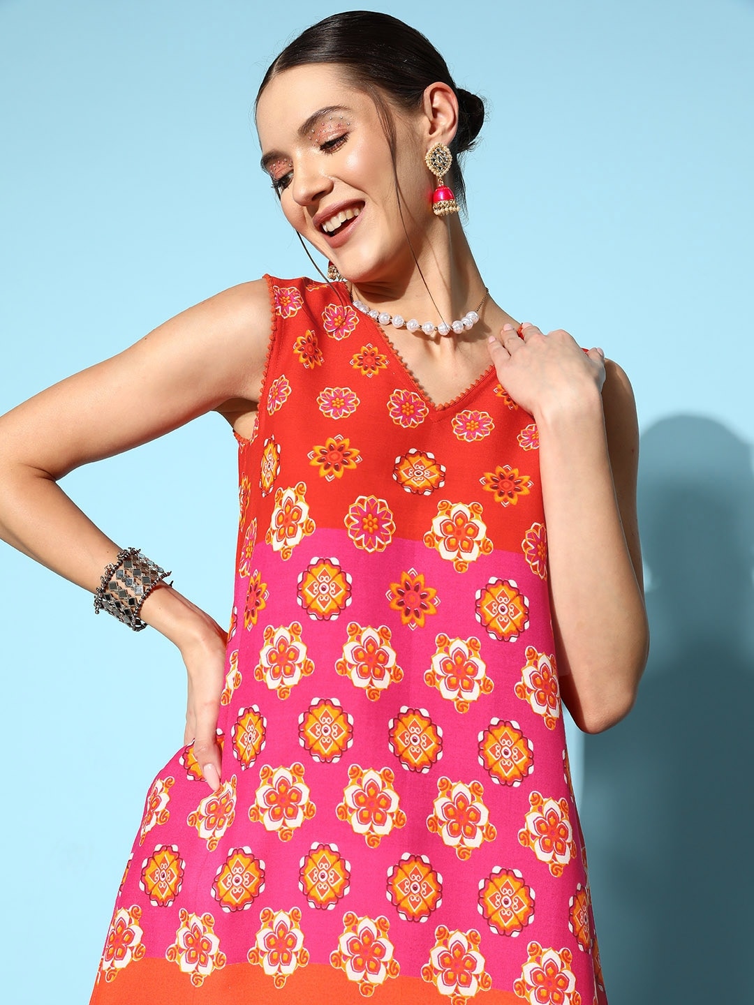 Sangria Women Ethnic Motifs Printed Kurta | Grocsy