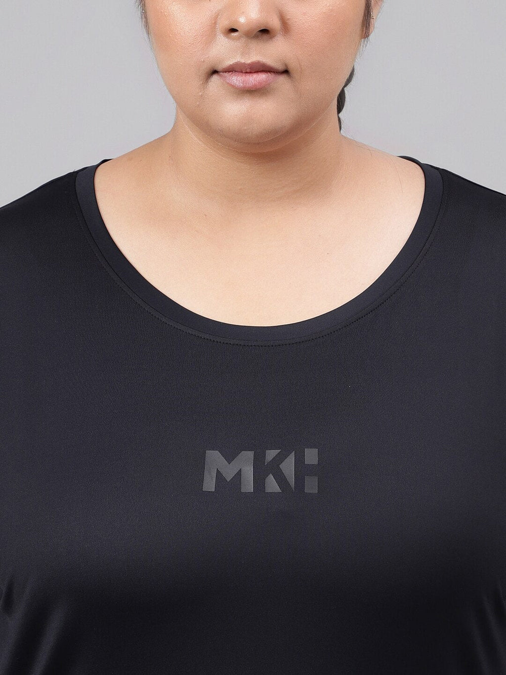 MKH Plus Size Drop Shoulder Sleeves Relaxed Fit Dri-FIT Sports T-shirt | Grocsy