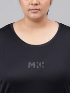 MKH Plus Size Drop Shoulder Sleeves Relaxed Fit Dri-FIT Sports T-shirt | Grocsy