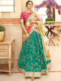 Tulsi Art Enthralling Green Sequins Work Art Silk Sangeet Wear Lehenga Choli | Grocsy