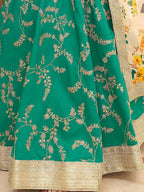 Tulsi Art Enthralling Green Sequins Work Art Silk Sangeet Wear Lehenga Choli | Grocsy