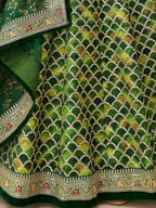 Tulsi Art Marvelous Green Embroidered Art Silk Engagement Wear Lehenga Choli | Grocsy