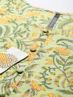 HERE&NOW Floral Printed Regular Pure Cotton Kurta with Palazzos & With Dupatta | Grocsy
