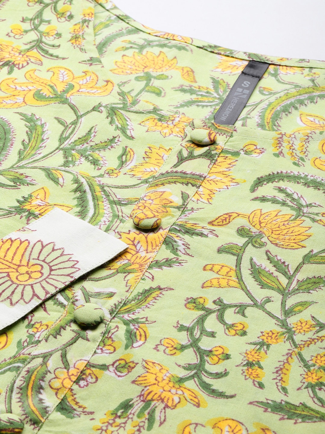 HERE&NOW Floral Printed Regular Pure Cotton Kurta with Palazzos & With Dupatta | Grocsy