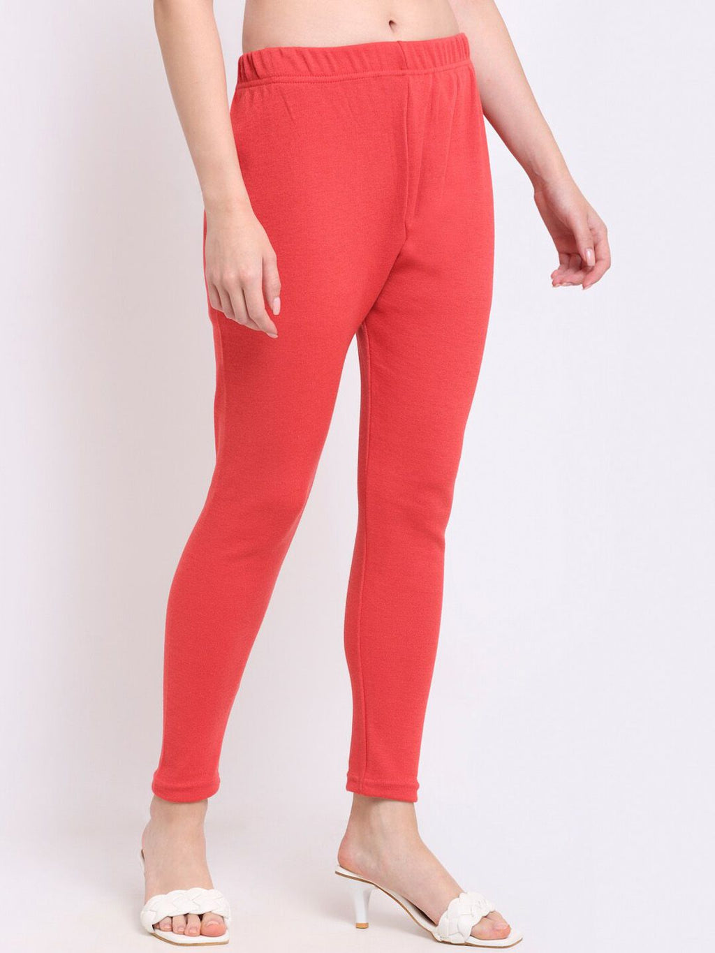 TAG 7 Women Pink Solid Woolen Leggings | Grocsy