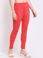 TAG 7 Women Pink Solid Woolen Leggings | Grocsy