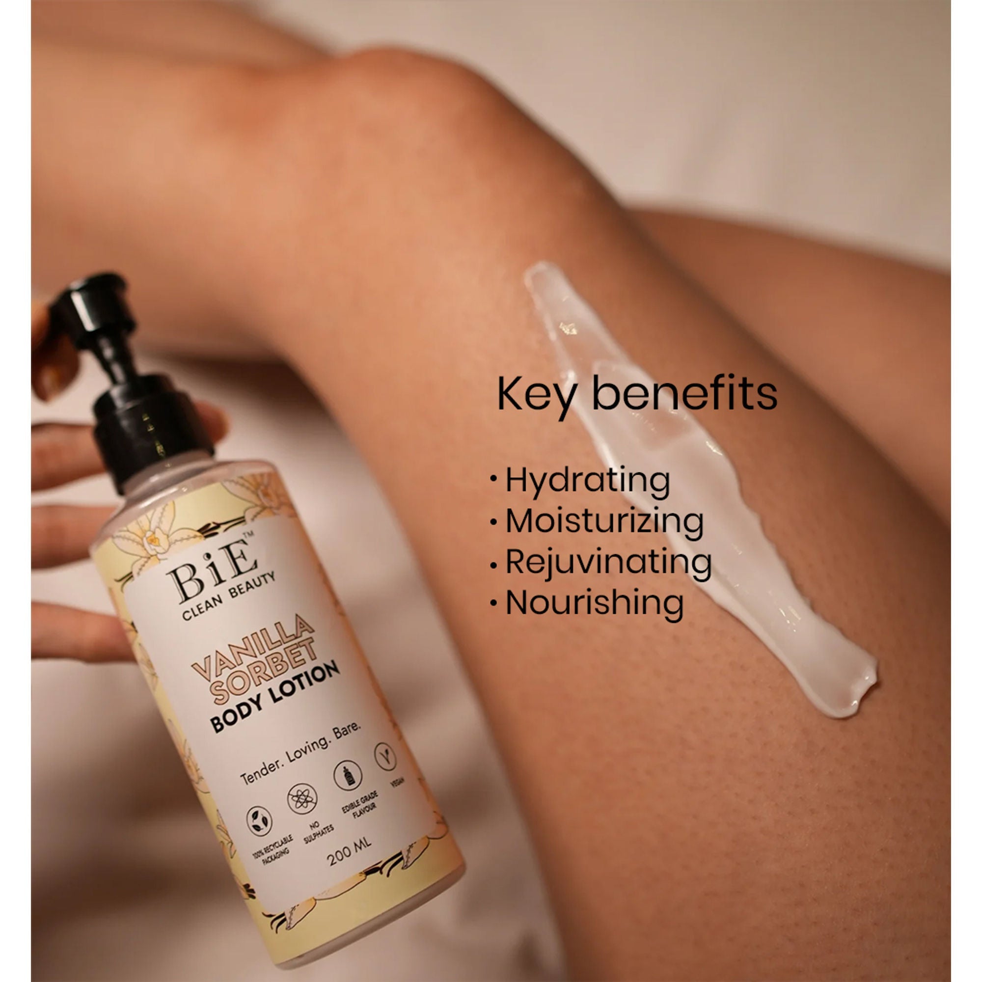 BiE Vanilla Sorbet Body Lotion with Hyaluronic Acid & Niacinamide | Grocsy