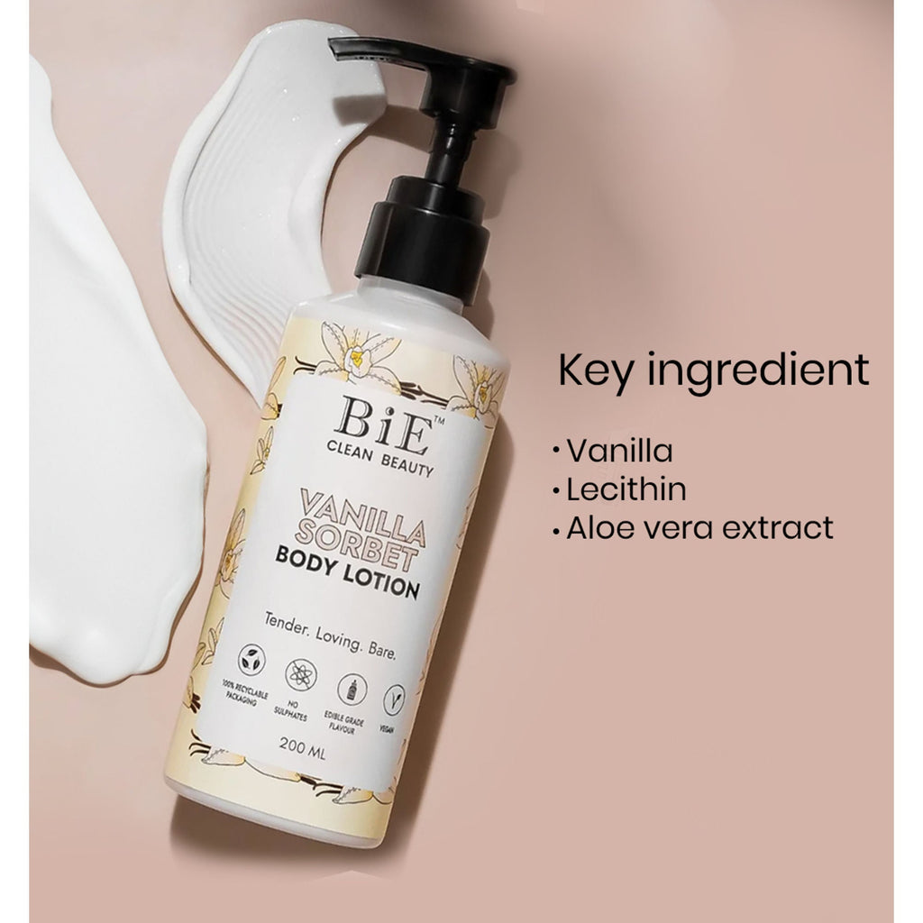 BiE Vanilla Sorbet Body Lotion with Hyaluronic Acid & Niacinamide | Grocsy