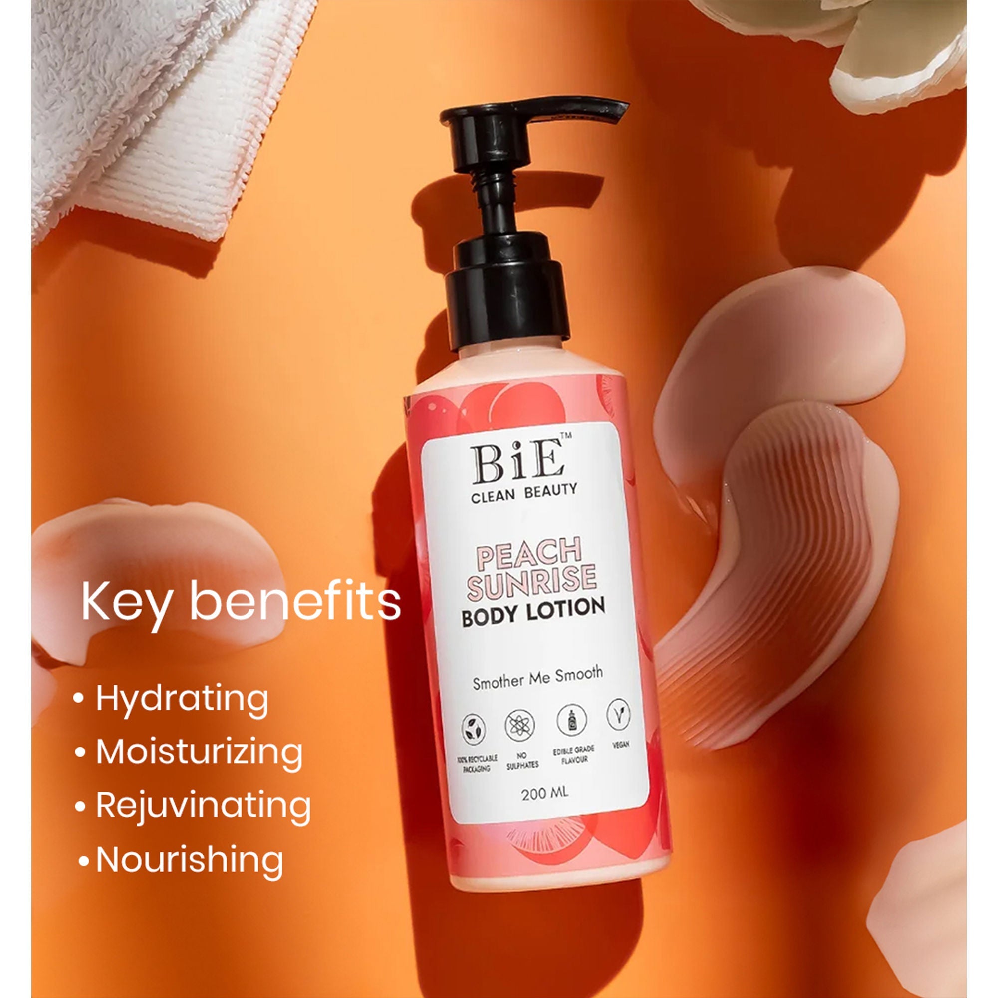BiE Peach Sunrise Body Lotion with Hyaluronic Acid & Niacinamide | Grocsy