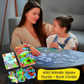 Advit toys Wild Animals Jigsaw Puzzle Game for Kids Age 3 to 5 Years | Educational Puzzle Game to Improve Focus, Memory & Learning Skills (24 Pieces + Book) | Grocsy