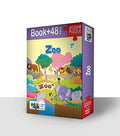 Advit Toys Educational Zoo Animal Jigsaw Puzzle | Educational Learning Puzzle & Gift for Kids (48 Pieces + Book) | Grocsy