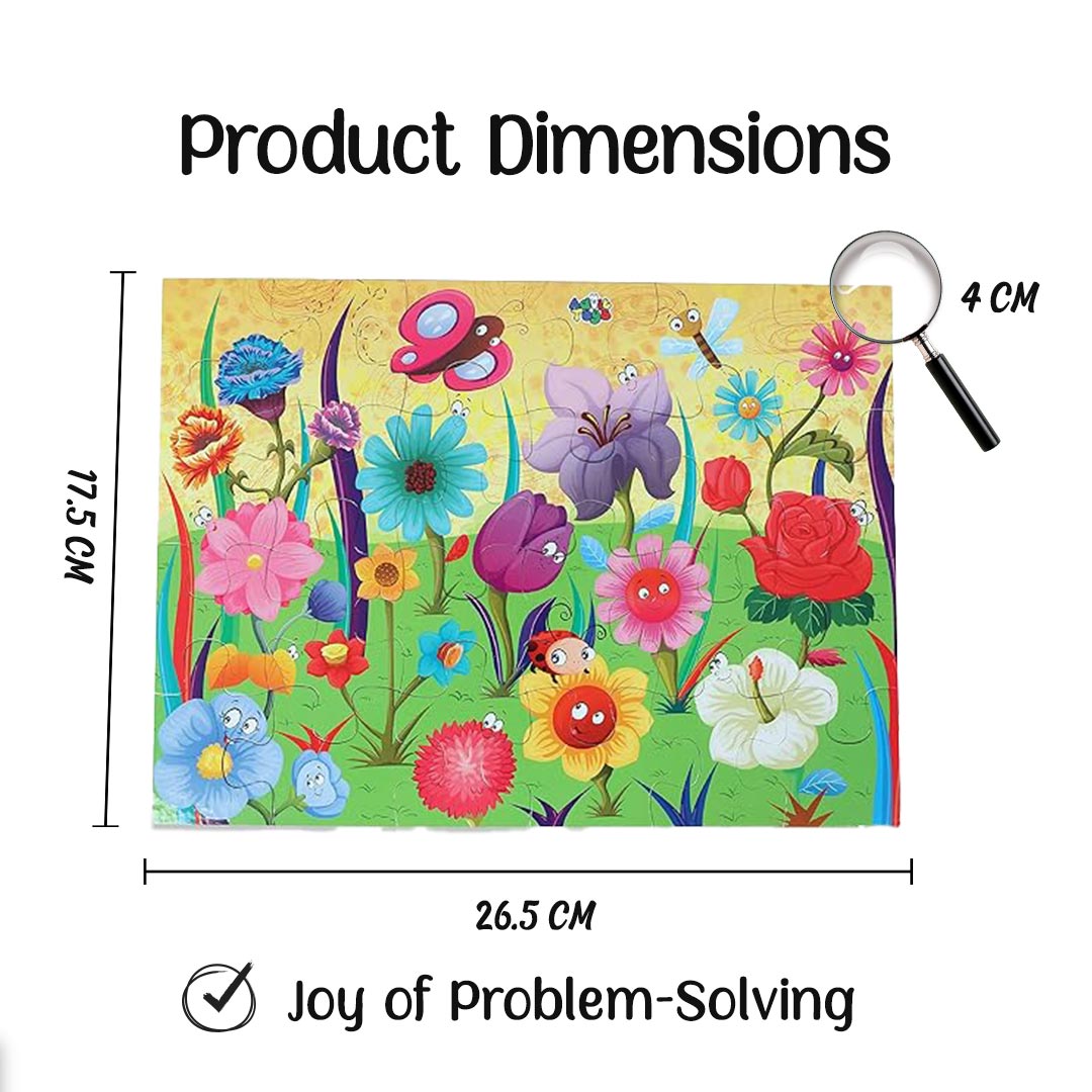 Advit Toys Educational Flowers Jigsaw Puzzle for Kids to Enhance Their Knowledge Flowers | Flower Learning Puzzle Gift for Kids (24 Pieces + Fun Fact Book) | Grocsy